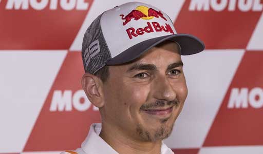 Jorge Lorenzo setting a fast lap in MotoGP