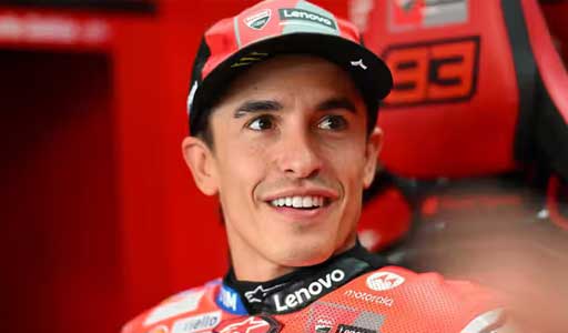 Marc Márquez attacking a corner in MotoGP