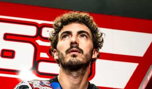Francesco Bagnaia (Pecco) riding his Ducati in MotoGP