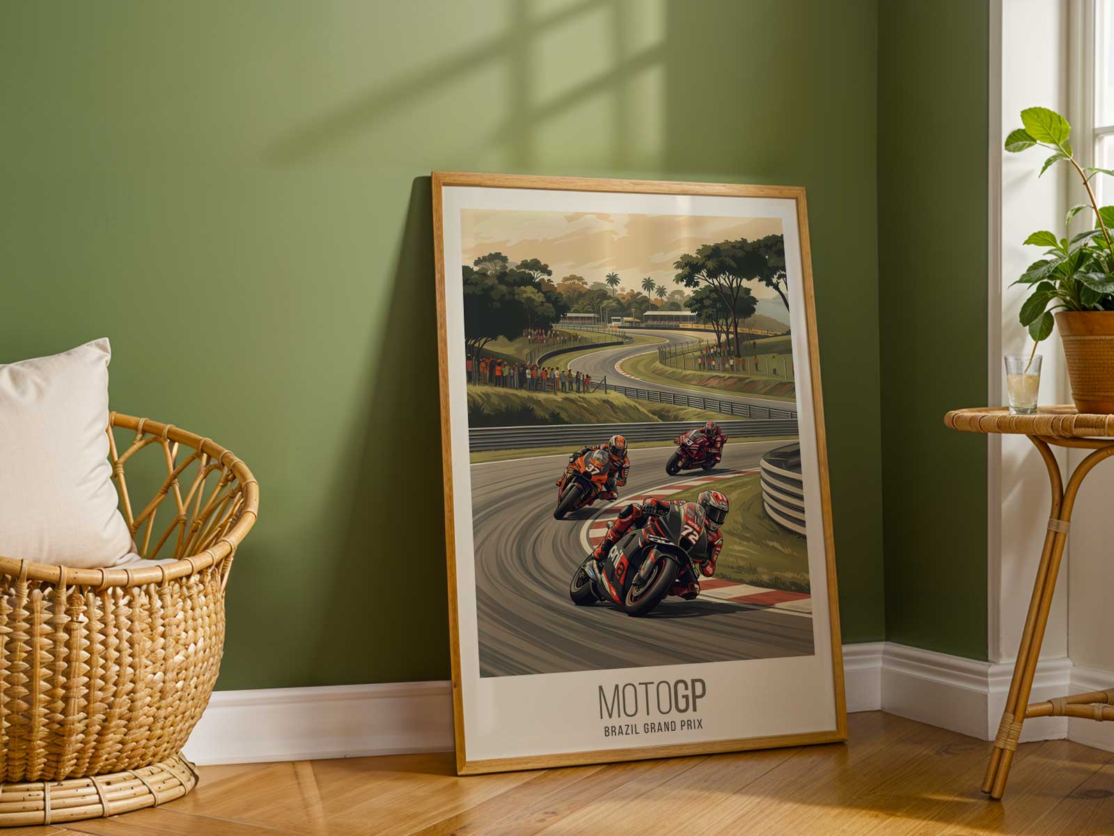 Collage tribute of multiple legendary riders framed around a stylized trophy representing MotoGP legacy