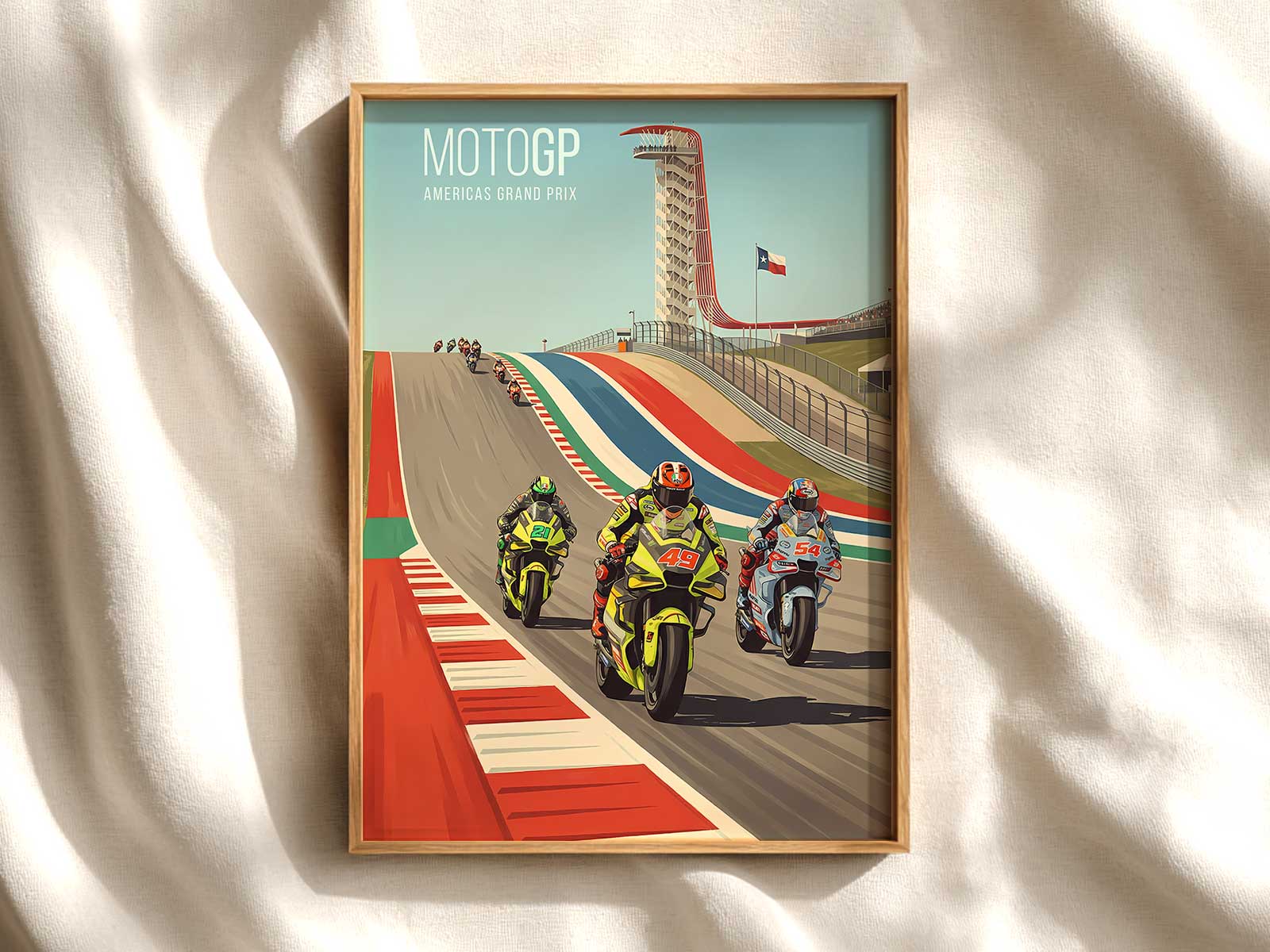 Circuit of the Americas MotoGP rider wall decor poster for racing fans