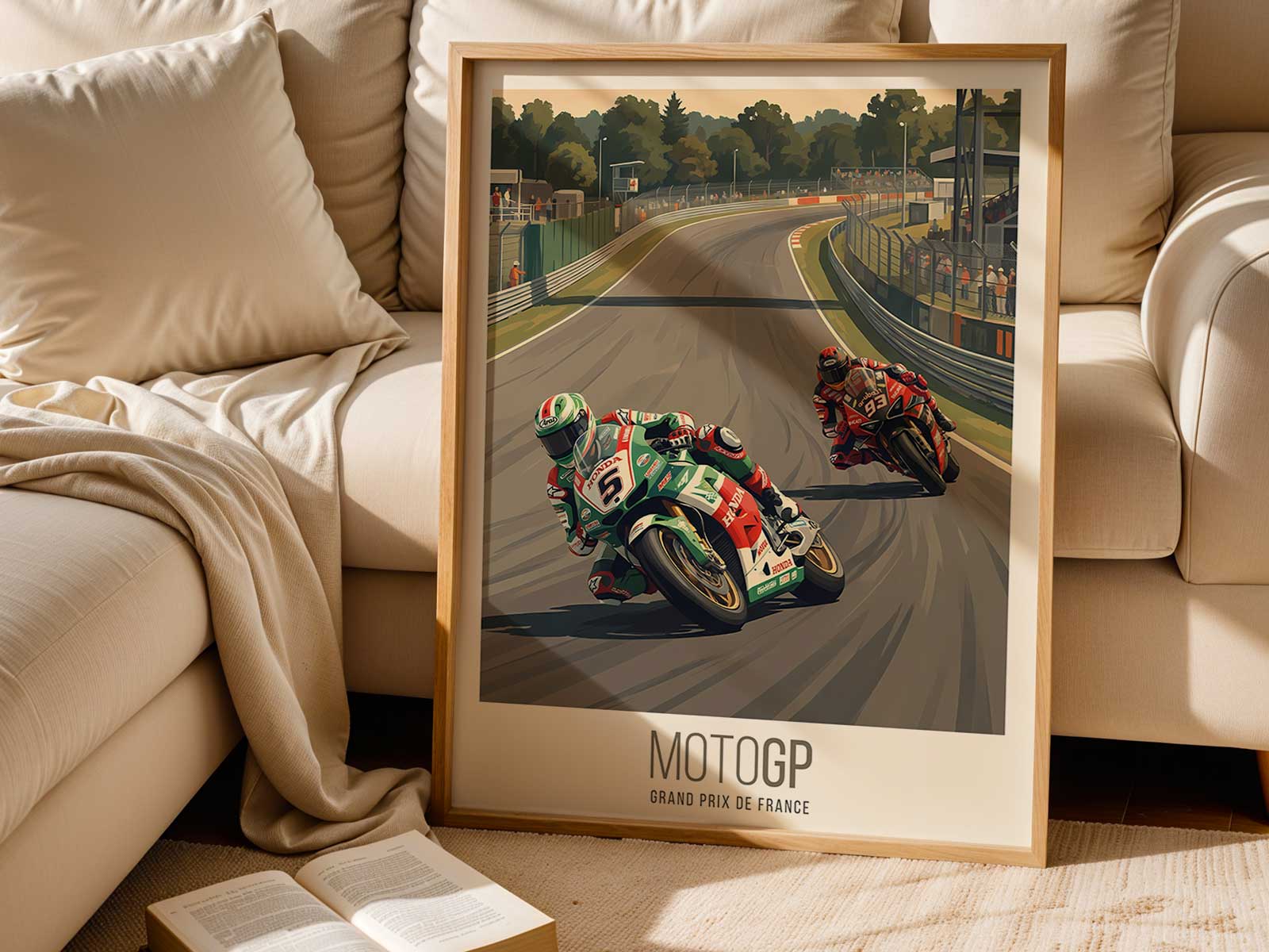 MotoGP Ducati bike compressed under braking forces showing chassis tension
