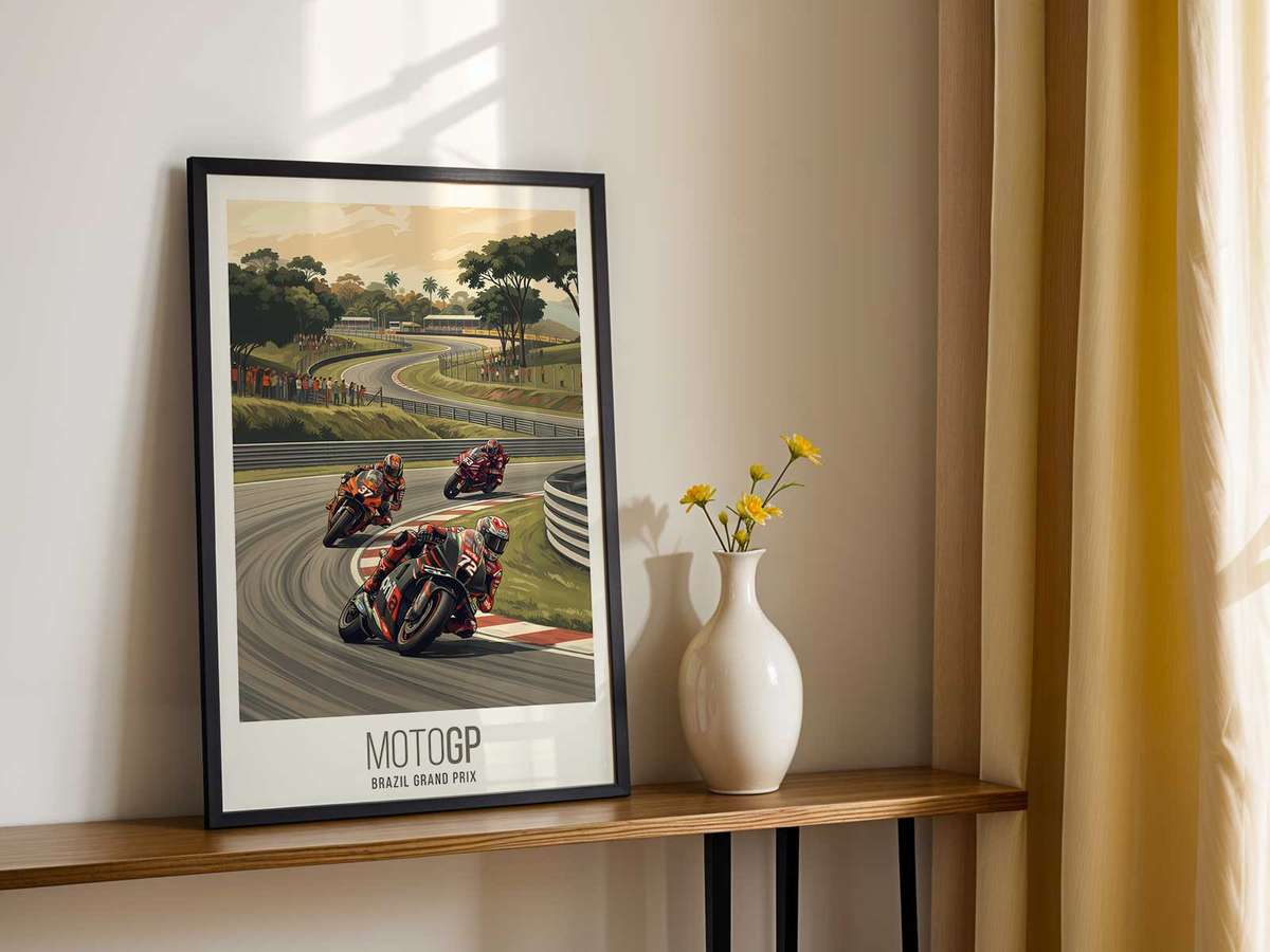 Decorative Ducati MotoGP artwork designed for motorcycle fans and gallery wall decor