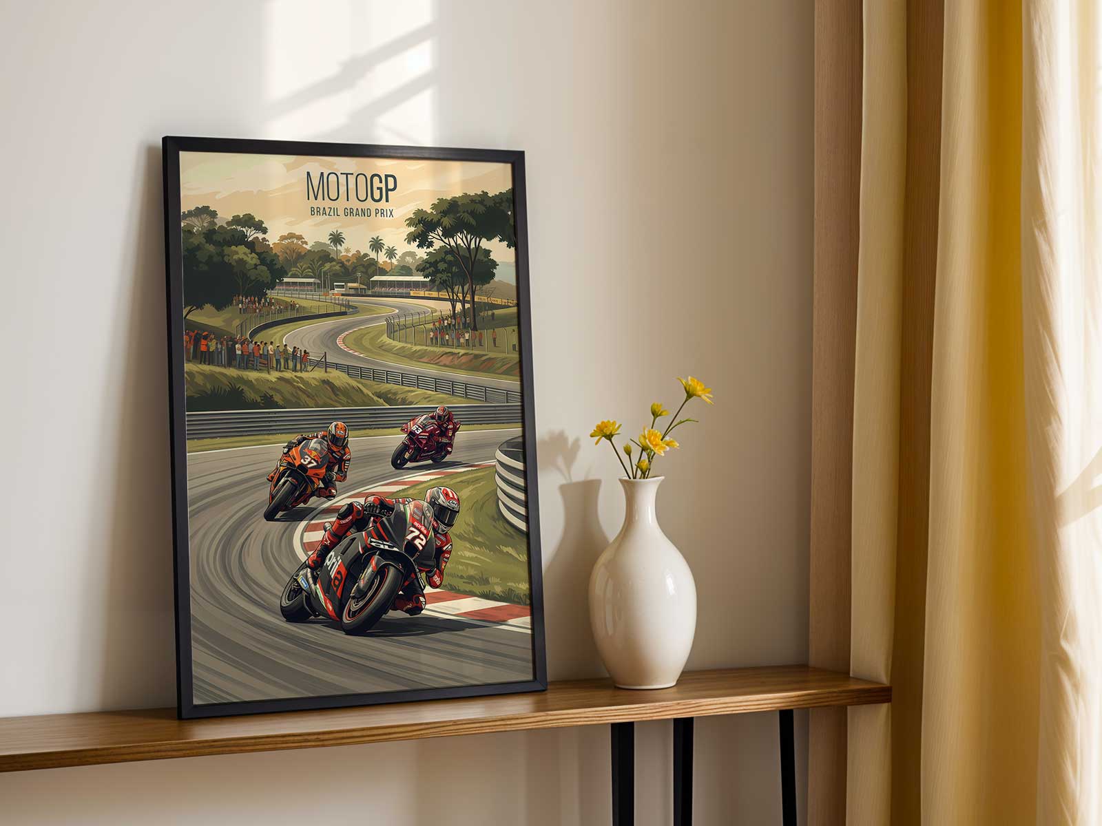 Goiânia circuit motogp brazil wall decor poster with modern racing track artwork
