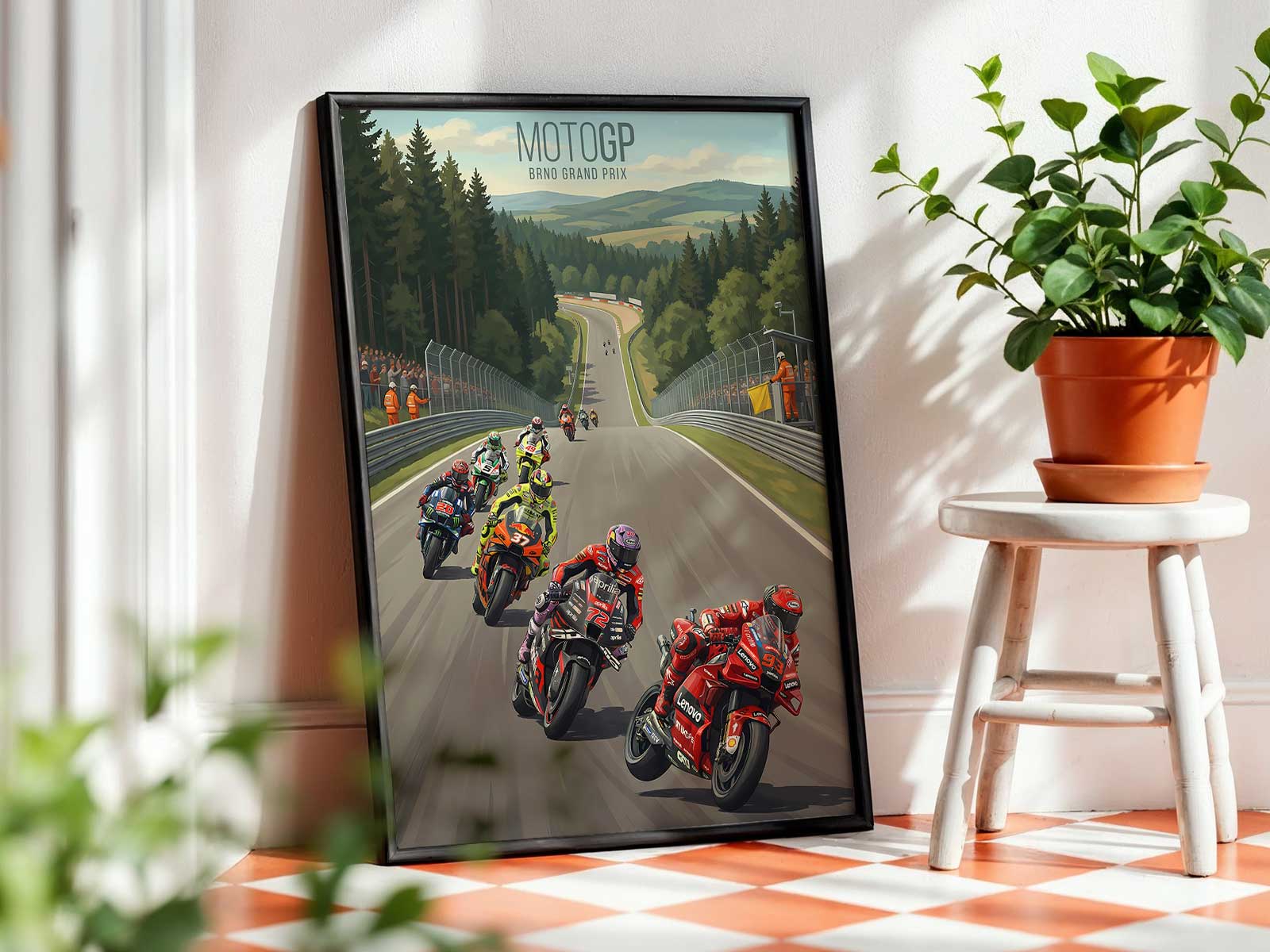 Dynamic scene of KTM rider exiting a long corner with controlled slide