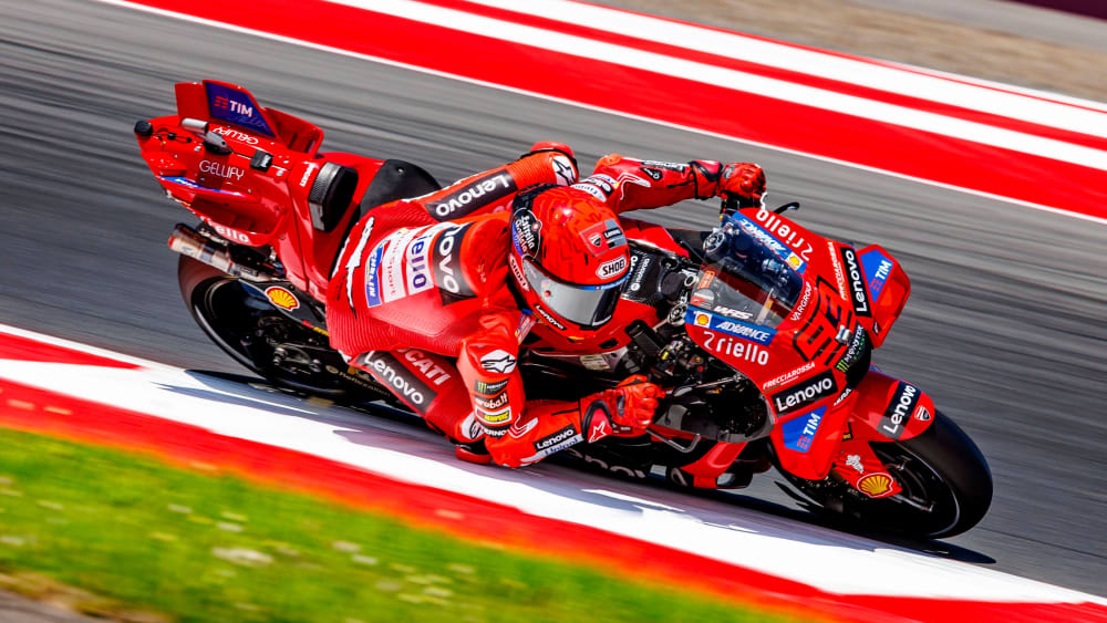 Detail of helmet visor and ventilation ports on a MotoGP racing helmet