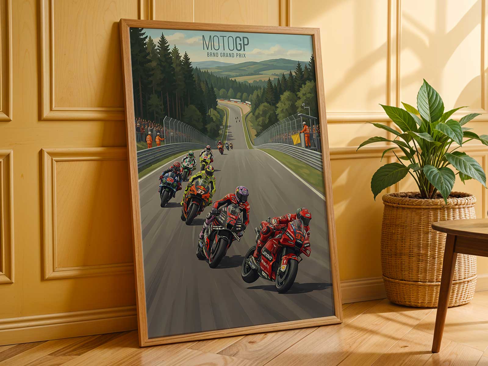 Marc Marquez MotoGP wall art race analysis print with detailed motorsport artwork for poster decor