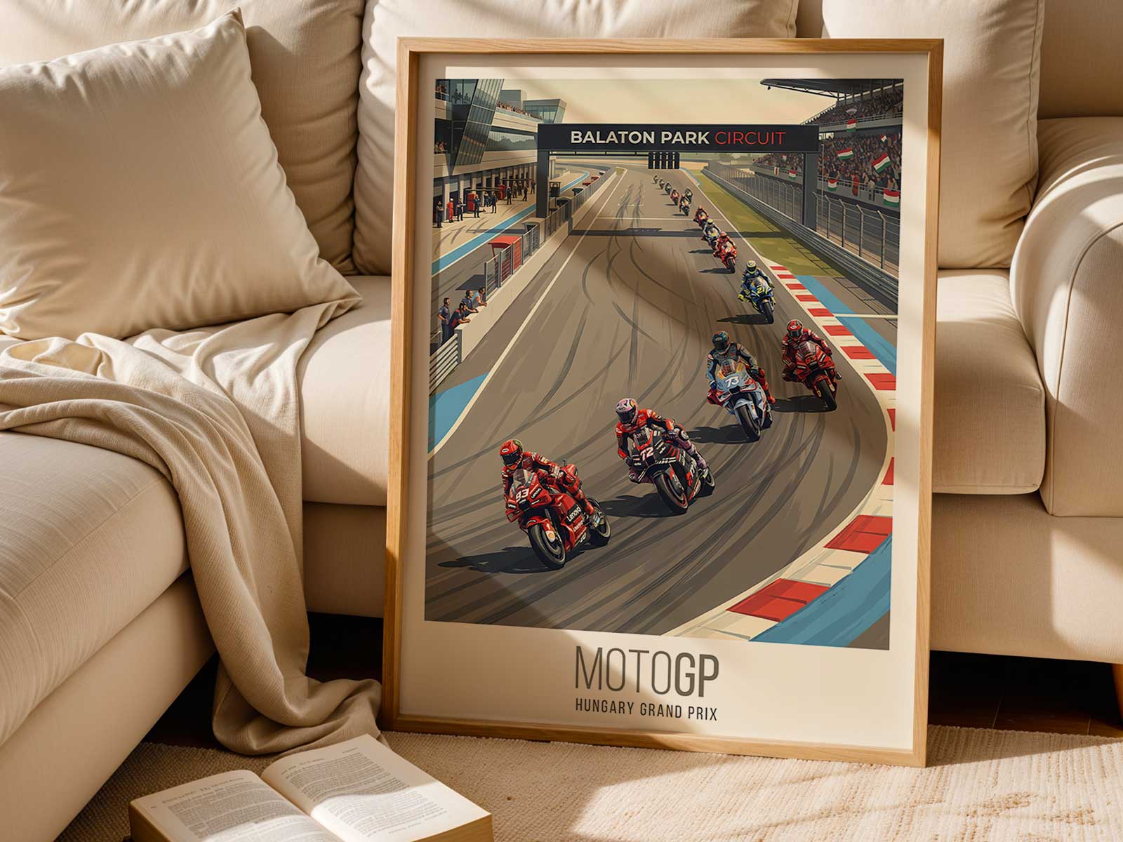 Poster capturing motion blur around Morbidelli to suggest speed while his poised posture signals controlled aggression