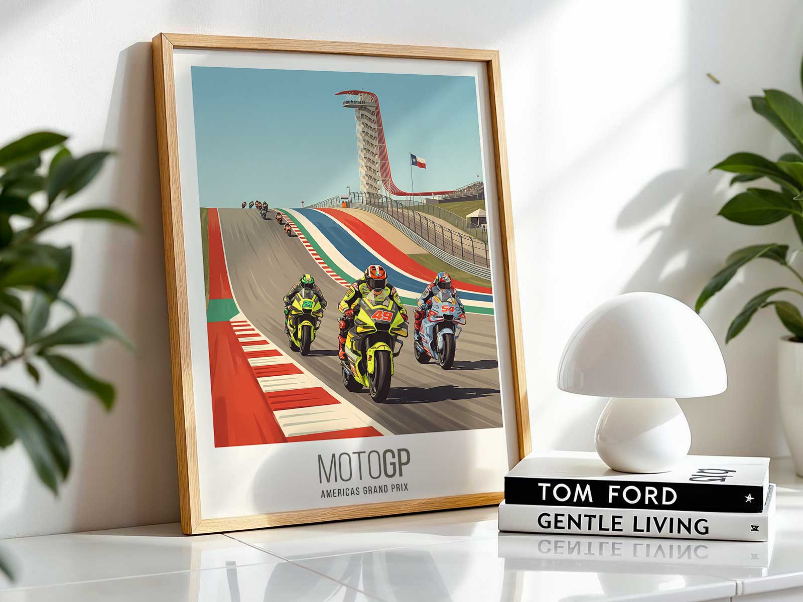 MotoGP Austin circuit rider performance wall art for motorsport interiors
