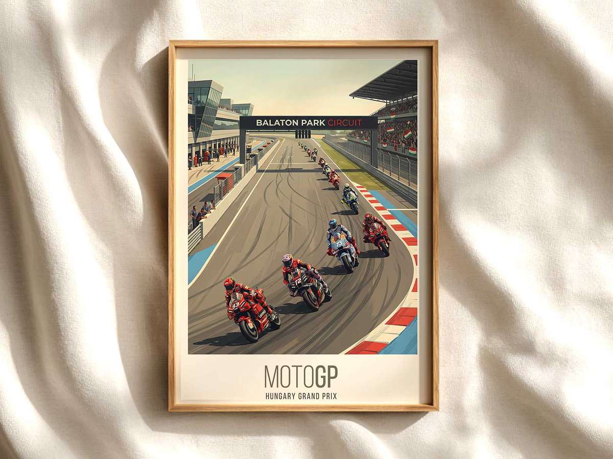 Sculptural MotoGP Profile Wall Art MotoGP poster shown as premium motorcycle racing wall art