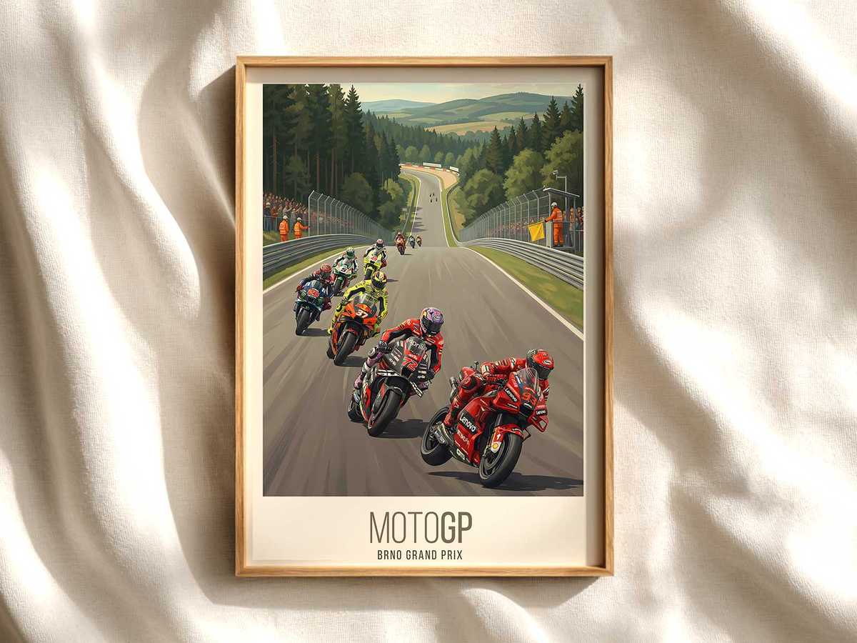 KTM MotoGP Lean Angle Control MotoGP poster shown as premium motorcycle racing wall art