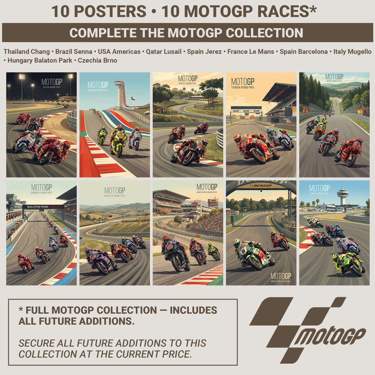 MotoGP Bike Braking Scene Wall Art MotoGP poster shown as premium motorcycle racing wall art