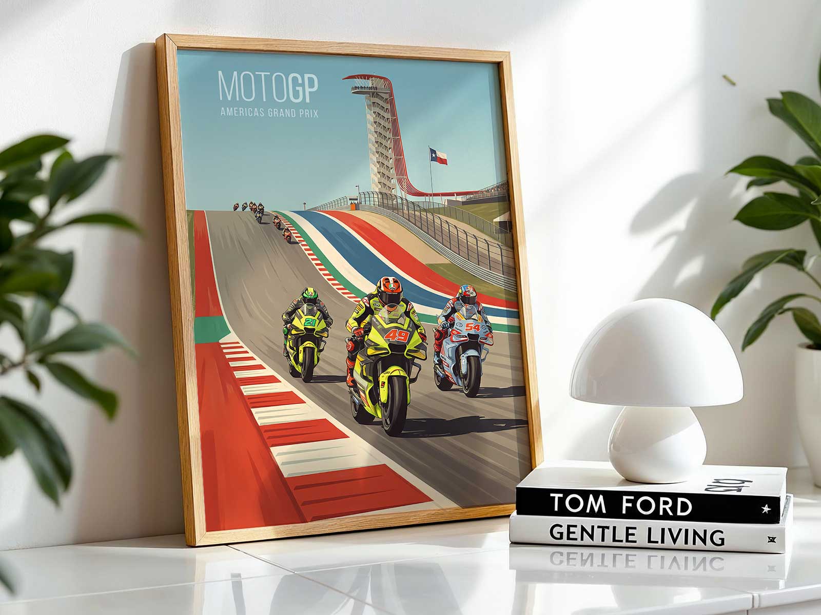 MotoGP COTA rider challenge wall art print inspired by Austin racing