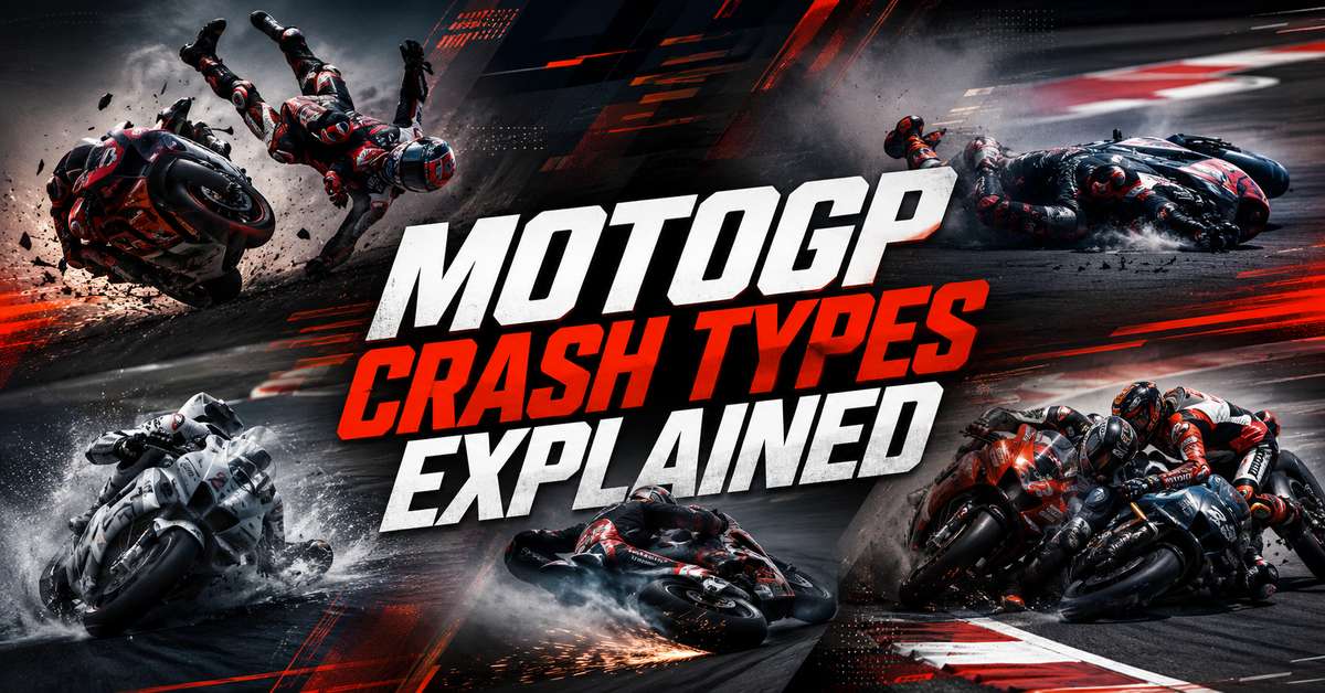 Rider thrown violently over the bike in a highside as rear regains traction on corner exit