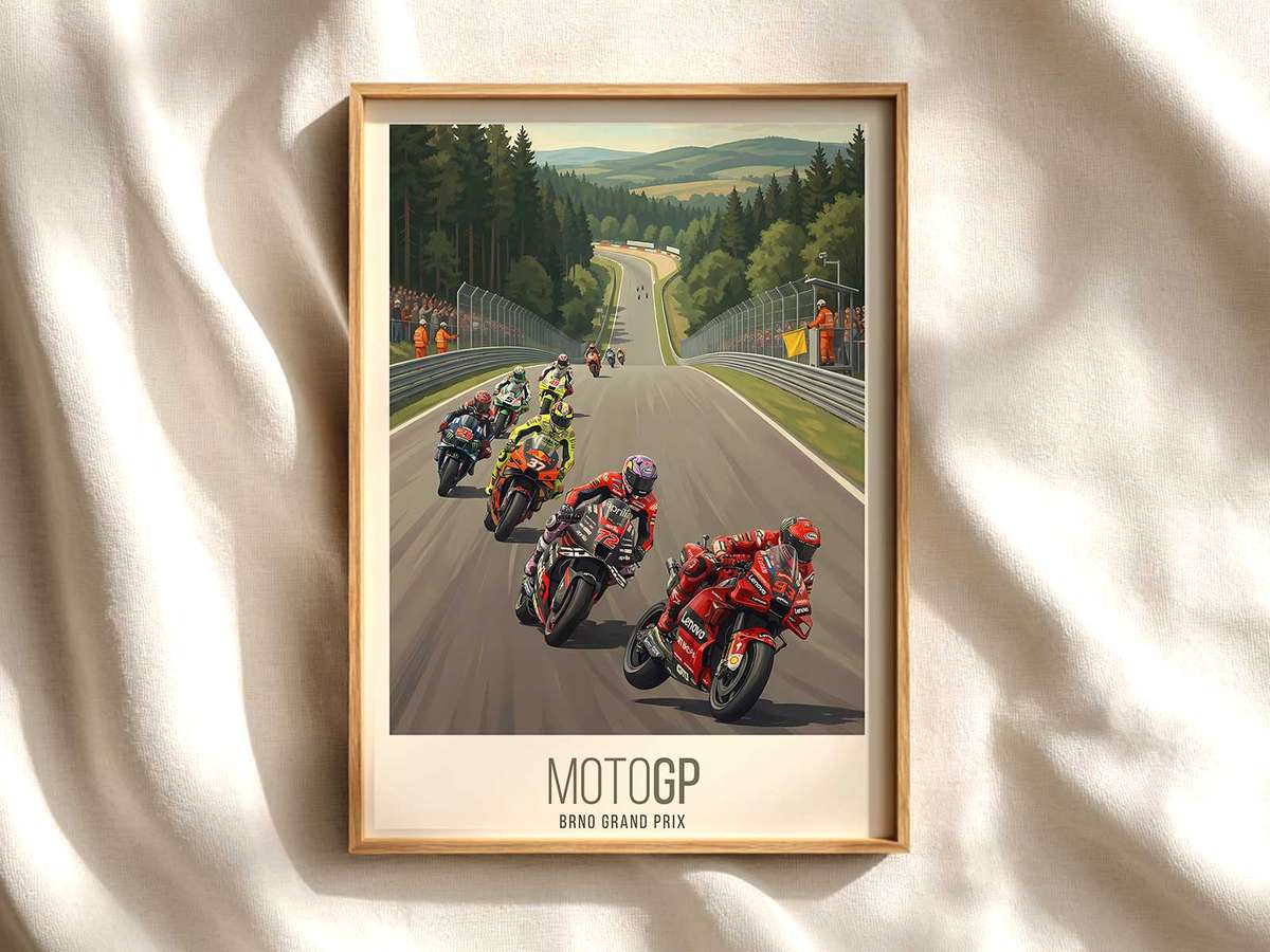 Acosta Action Shot Poster MotoGP poster shown as premium motorcycle racing wall art