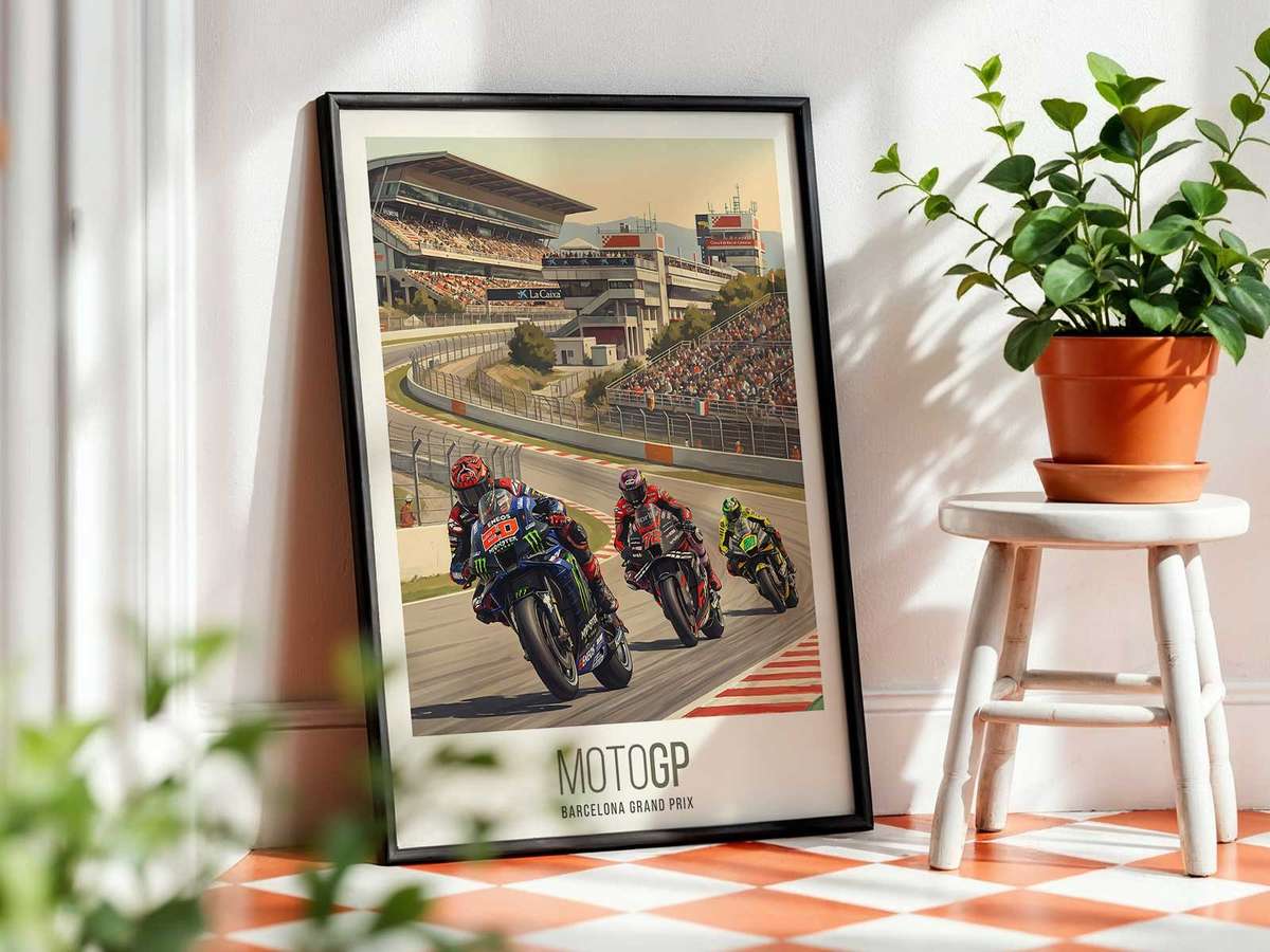 Decorative wall art of MotoGP Racing Bike created for garage decor