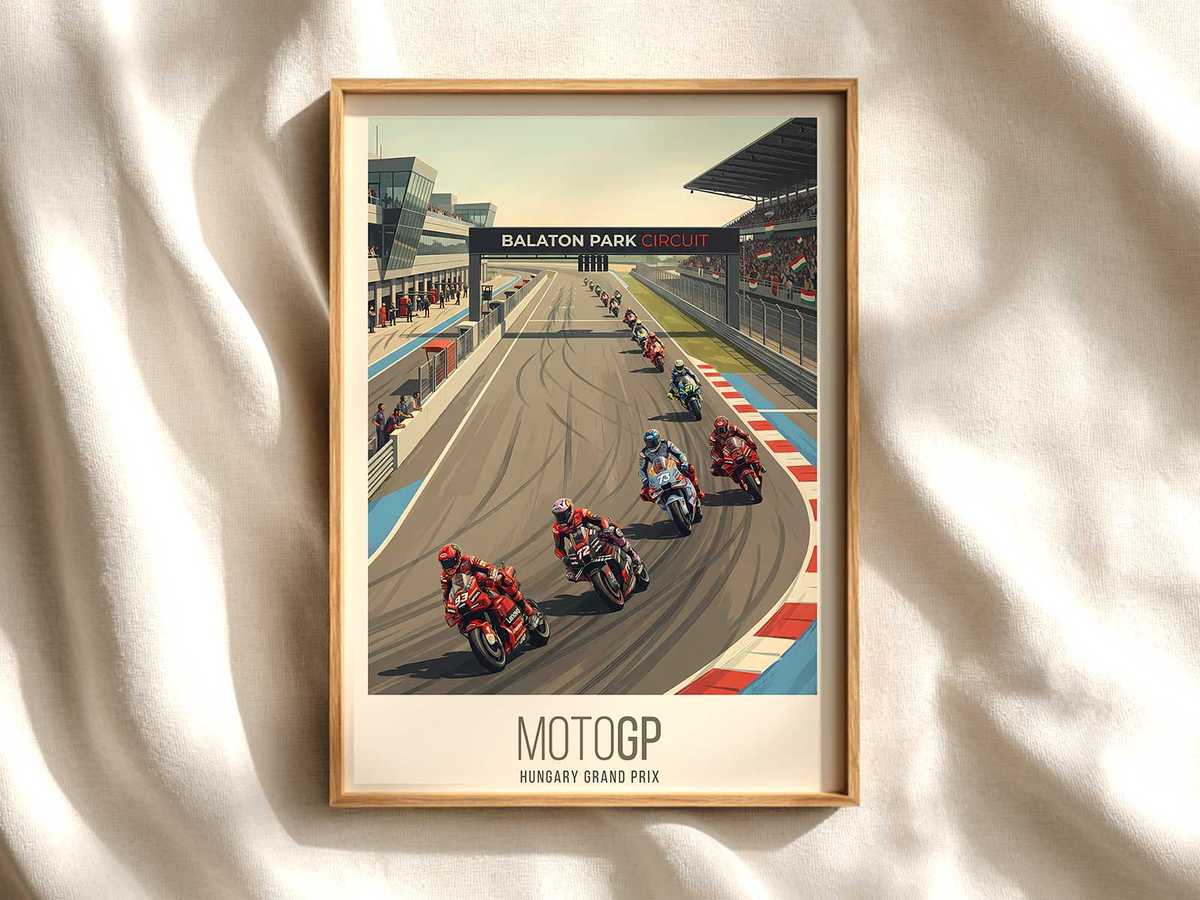 Sculptural MotoGP Profile Wall Art MotoGP poster shown as premium motorcycle racing wall art