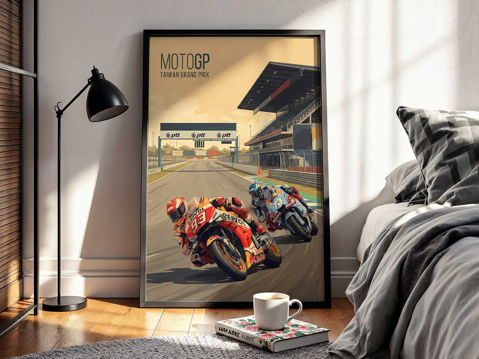 pramac ducati team identity poster print for MotoGP wall art, decor, and racing artwork displays