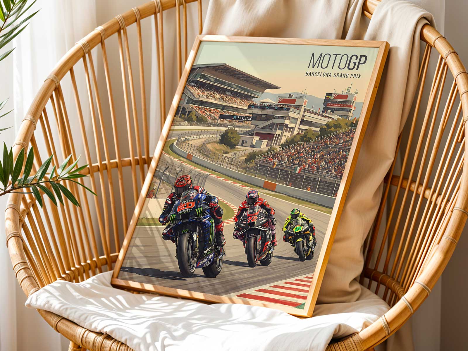 Marshals and medical crew attending to riders trackside during a red-flag interruption, bikes lined up at the Circuit de…