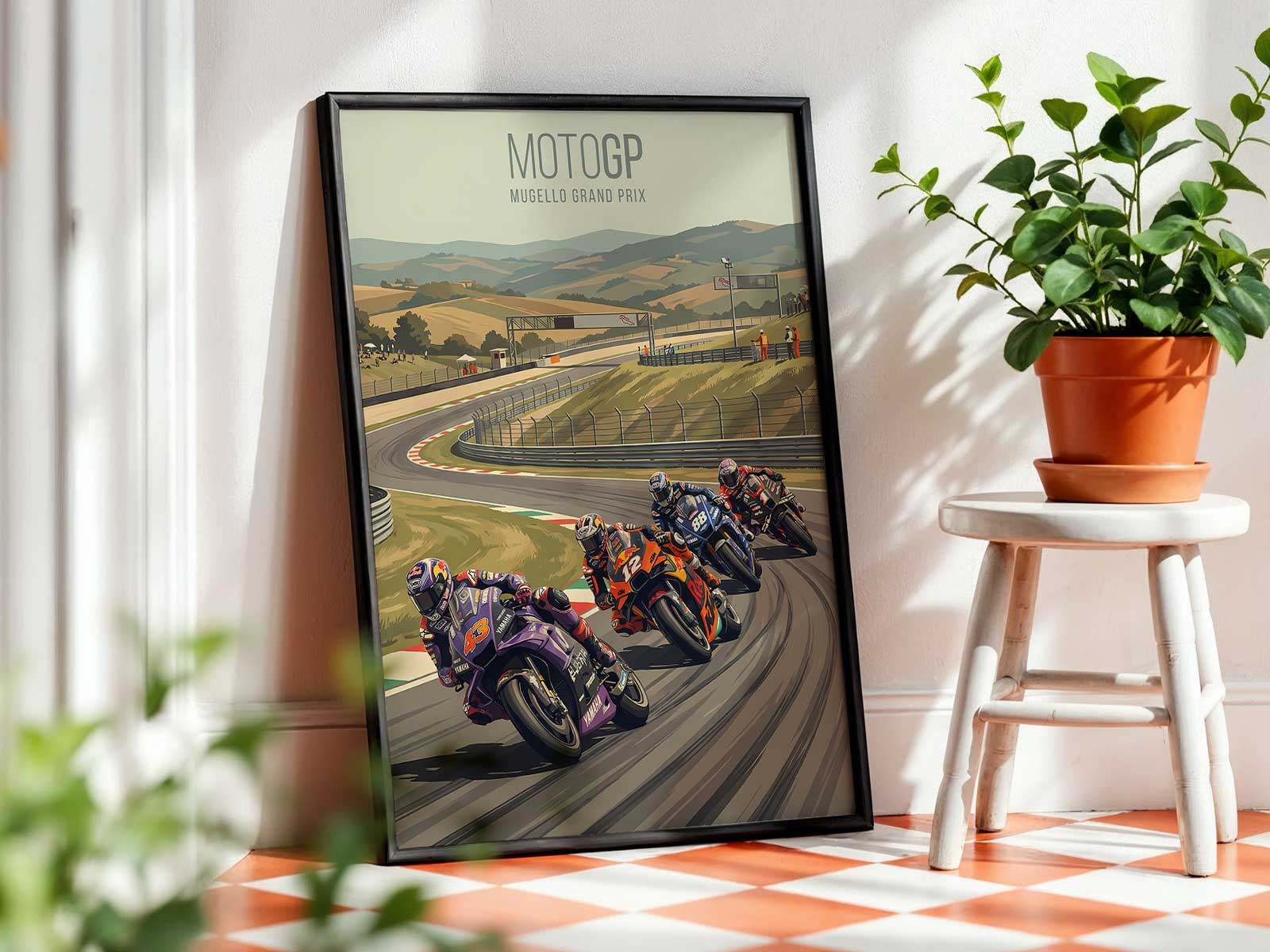 Viñales scanning the apex and racing line while approaching a braking zone