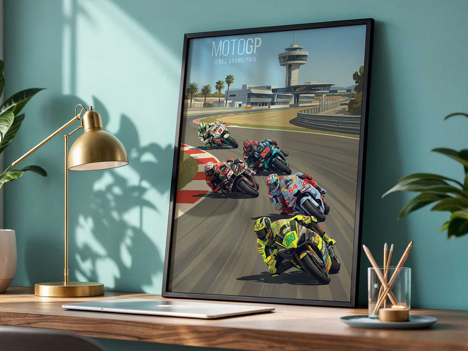 Yamaha M1 rider leaning into a corner during a 2026 MotoGP race, showing bike behavior mid-corner